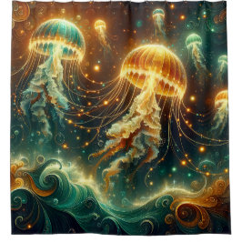 "Jellyfish Christmas Lights Wonderland" Duschvorhang