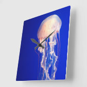 Jellyfish Clock Quadratische Wanduhr (Winkel)