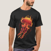 Jellyfish Cute Kawaii On Fire T-Shirt (Vorderseite)
