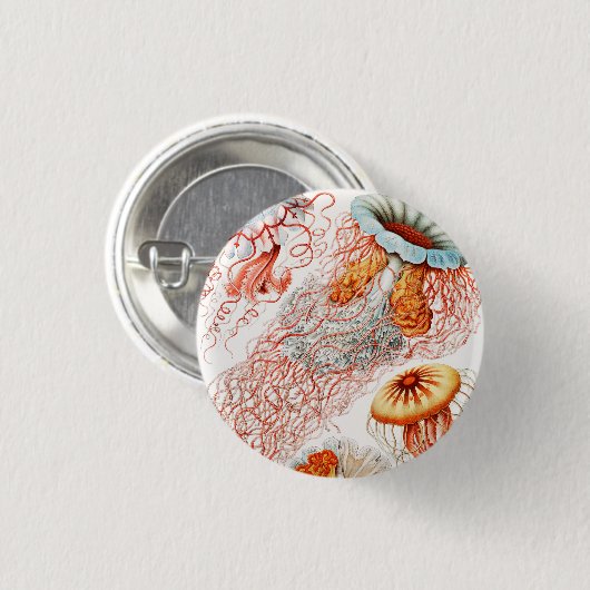 Jellyfish, Discomedusae by Ernst Haeckel Button (Vorne & Hinten)