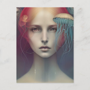 Jellyfish Fantasy Woman Postkarte