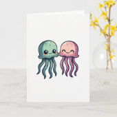 Jellyfish Freunde Glückskarte Karte (Gelbe Blume)