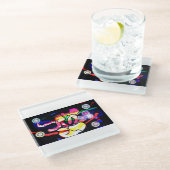 Jellyfish Jazz Glasuntersetzer (Schrägansicht)