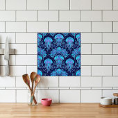 Jellyfish Mandala Pattern Blue Purple Graphic Tile Fliese