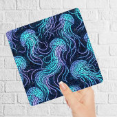 Jellyfish Mosaic Teal Purple Iridescent Design Fliese