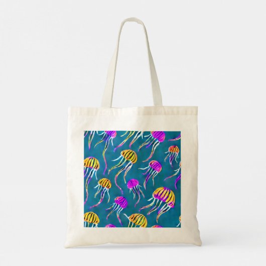 Jellyfish Muster Tote Tasche (Rückseite)