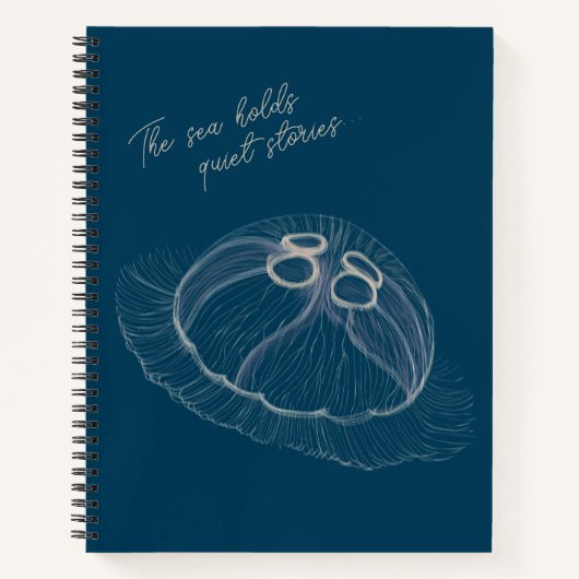 Jellyfish Notebook - "The Sea Holds Quiet Stories" Notizblock (Vorderseite)