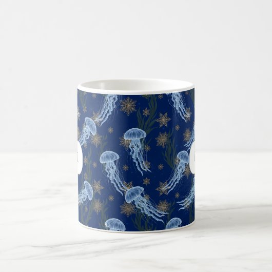Jellyfish Ocean See Dreamy Nautical Custom Name Kaffeetasse (Mittel)