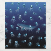 JELLYFISH Pattern Weinetikett (Einzelnes Label)