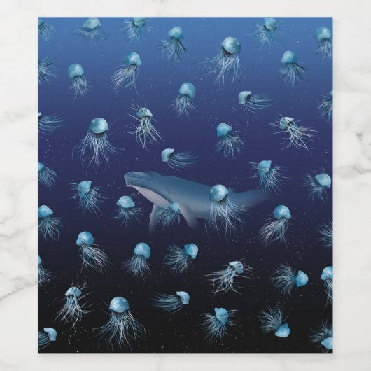 JELLYFISH Pattern Weinetikett (Einzelnes Label)