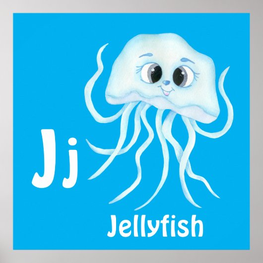 Jellyfish personalisieren ABC: Letter J-Add Your N Poster (Vorne)