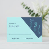 Jellyfish RSVP Cards Karte (Stehend Vorderseite)