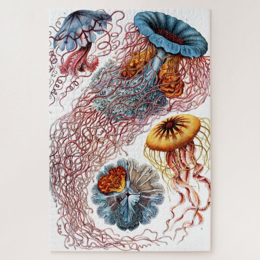 Jellyfish (Scheibenquallen) von Ernst Haeckel Puzzle (Vertikal)