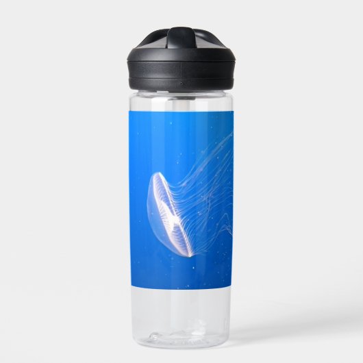 Jellyfish Tentacles Bright Blue Sea Trinkflasche (Vorderseite)