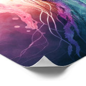 Jellyfish Watercolor Minimalistisch Poster (Ecke)