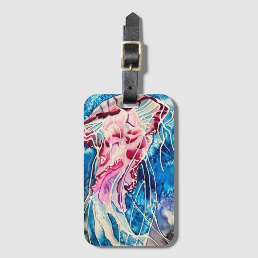 Jellyfish watercolor ocean art gepäckanhänger (Vorderseite Vertikal)