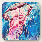Jellyfish watercolor ocean art getränkeuntersetzer (Vorderseite)