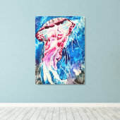 Jellyfish watercolor ocean art leinwanddruck (Insitu (Holzboden))