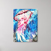 Jellyfish watercolor ocean art leinwanddruck (Vorderseite)