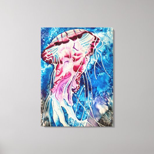 Jellyfish watercolor ocean art leinwanddruck (Vorderseite)