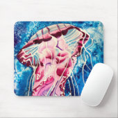 Jellyfish watercolor ocean art mousepad (Mit Mouse)