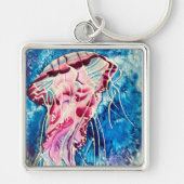 Jellyfish watercolor ocean art schlüsselanhänger (Vorne)
