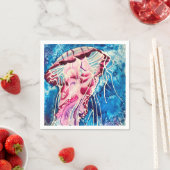 Jellyfish watercolor ocean art serviette (Beispiel)