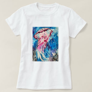 Jellyfish watercolor ocean art T-Shirt