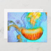 Jellyfish Watercolor Postkarte (Vorne/Hinten)