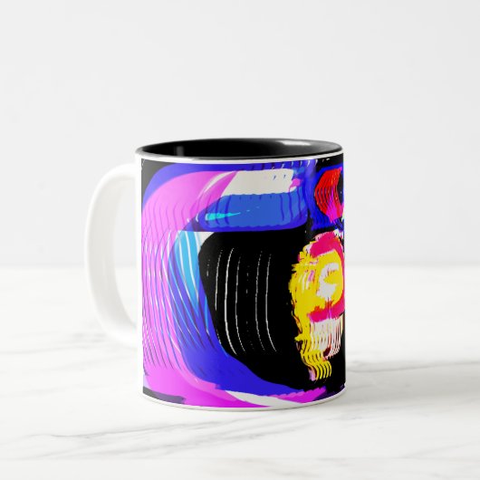Jellyfish wave fun zweifarbige tasse (Vorderseite Links)