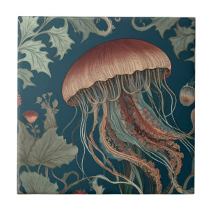 Jellyfish William Morris Stil Sea Ocean Marine Fliese