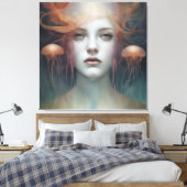 Jellyfish Woman Fantasy Leinwanddruck (Insitu (Schlafzimmer))
