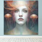 Jellyfish Woman Fantasy Leinwanddruck (Insitu (Holzboden))