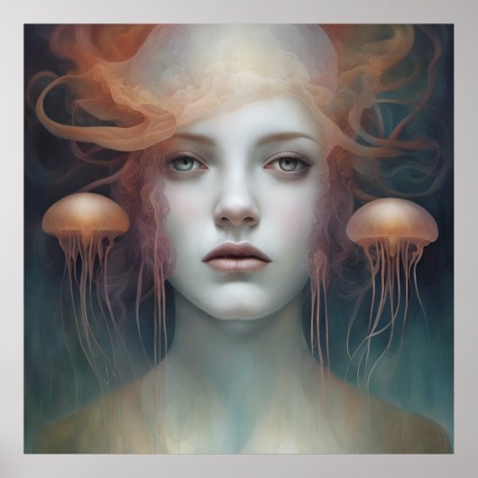 Jellyfish Woman Fantasy Poster (Vorne)