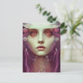 Jellyfish Woman Fantasy Postkarte (Stehend Vorderseite)