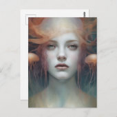 Jellyfish Woman Fantasy Postkarte (Vorne/Hinten)