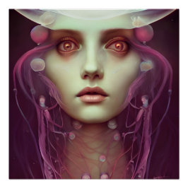 Jellyfish Woman Poster