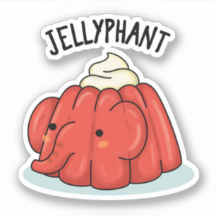 Jellyphant Funny Elephant Jelly Pun Aufkleber