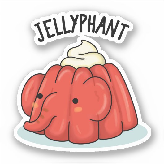 Jellyphant Funny Elephant Jelly Pun Aufkleber (Vorderseite)