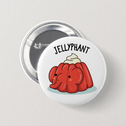 Jellyphant Funny Elephant Jelly Pun Button (Vorne & Hinten)