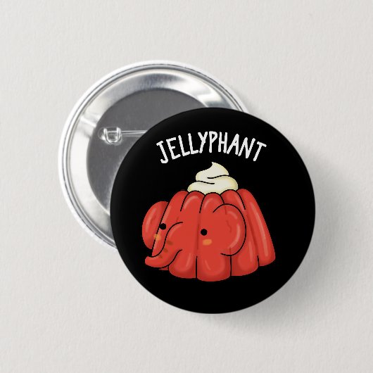 Jellyphant Funny Elephant Jelly Pun Dark BG Button (Vorne & Hinten)