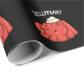 Jellyphant Funny Elephant Jelly Pun Dark BG Geschenkpapier (Rolleneckpunkt)