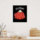 Jellyphant Funny Elephant Jelly Pun Dark BG Poster (Küche)