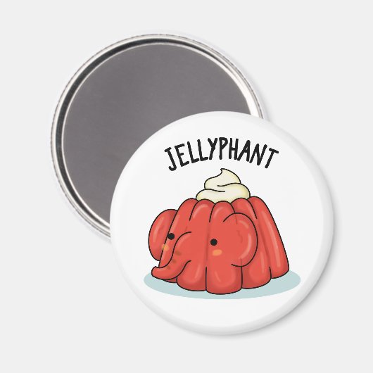 Jellyphant Funny Elephant Jelly Pun Magnet (Vorderseite/Rückseite)