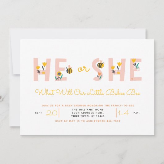 Jelow oder sie, was die Gender-Baby-Darstellung ze Einladung (Vorderseite)