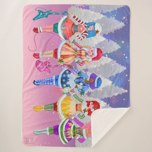 Jem and the Holograms Christmas Sherpa blanket Sherpadecke (Vorderseite)
