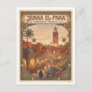 Jemaa el-Fnaa Marrakesh Marokko Postkarte