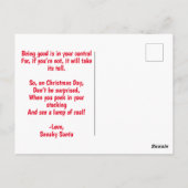 Jemand bekommt Kohle für Weihnachts-Postkarte Postkarte (Rückseite)