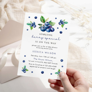 Jemand Berry Special Baby 1. Geburtstag Blueberry Einladung