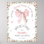 Jemand Berry Sweet Bow Baby Dusche Willkommen Poster (Vorne)